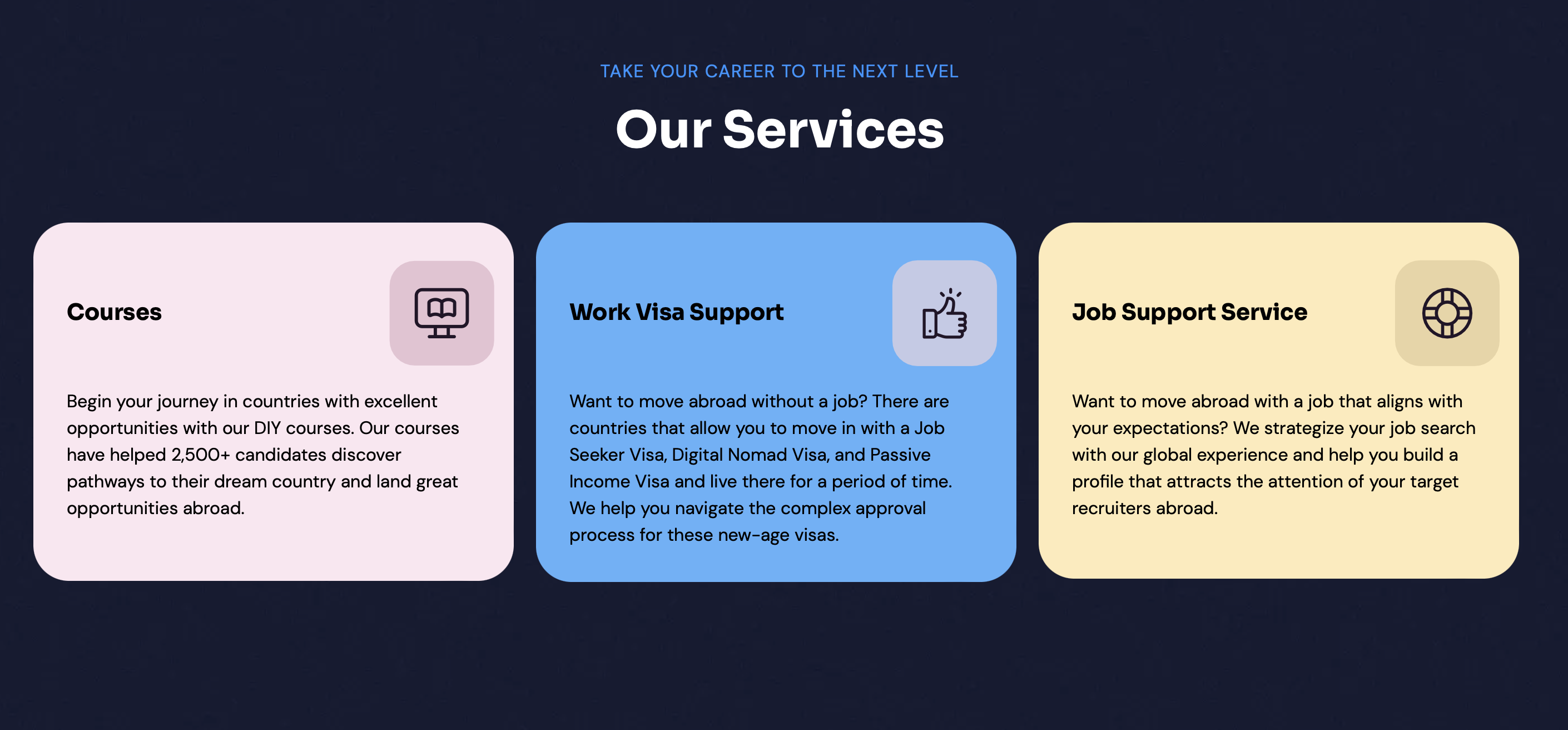 screenshot of a landing page for a yoga training program